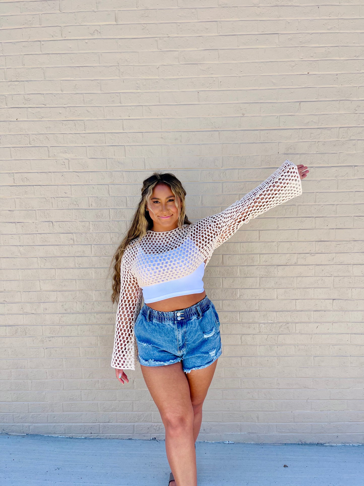 Crochet Charm Long Sleeve Top