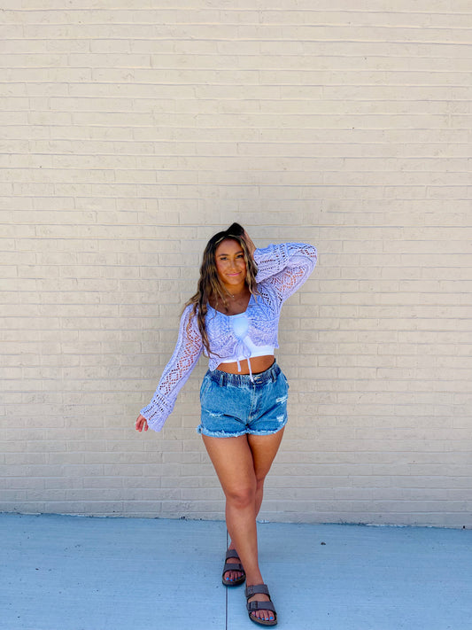 Sweet Lavender Crochet Crop